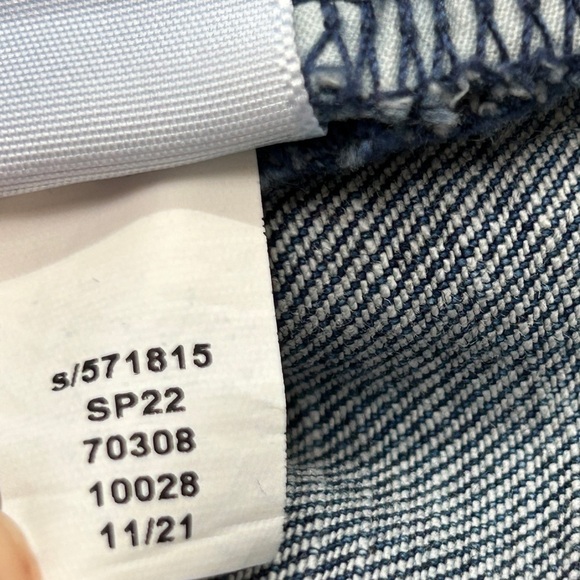 LOFT Curvy Straight Frayed Raw Hem Ankle Blue Jeans, Size 16 - Picture 11 of 11